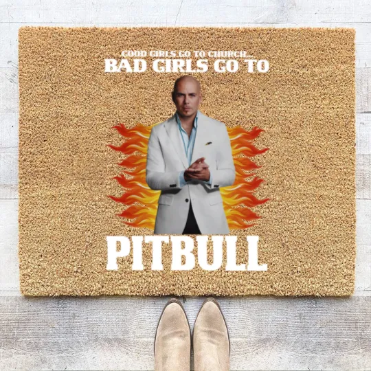 Discover Pitbull Coir Doormats, Good Girls Go To Church Bad Girls Go To Pitbull Coir Doormats