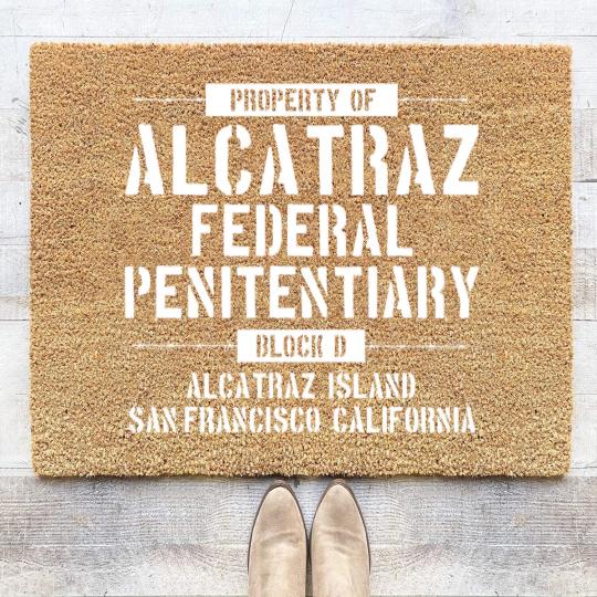 Discover Alcatraz - California - The Rock - Jail - Prison Coir Doormats