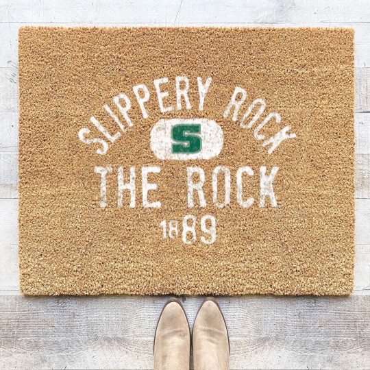 Discover slippery rock he rock vinage 1889 logo officially licensed shir Coir Doormats
