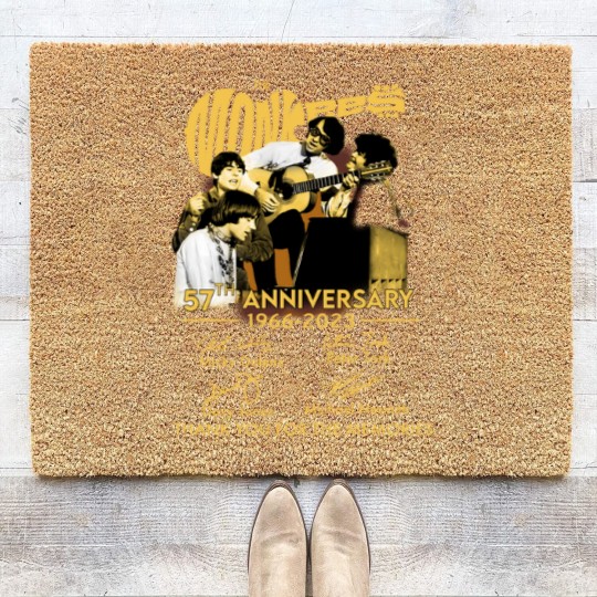 Discover The Monkees 56th Anniversary 1966-2022 Signatures Coir Doormats,