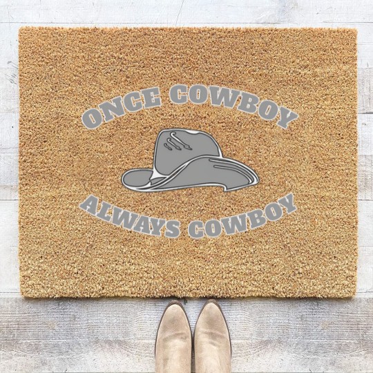 Discover Once cowboy always Cowboy Sherrif Western cowboy Coir Doormats