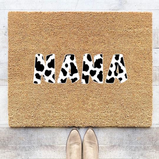Discover Nana Cow Print Cow Pattern Coir Doormats