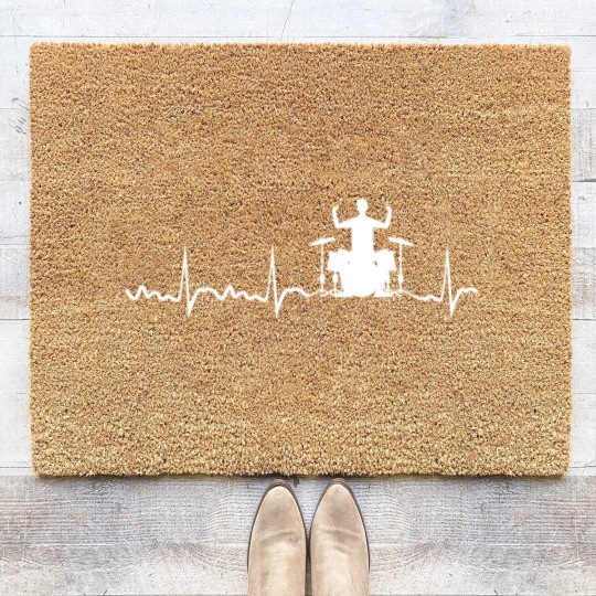 Discover Drummer Heartbeat Drummer Drum Band Coir Doormats