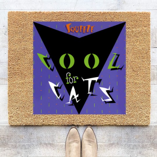 Discover Squeeze Cool For Cats Cool Cats Purple Green Coir Doormats