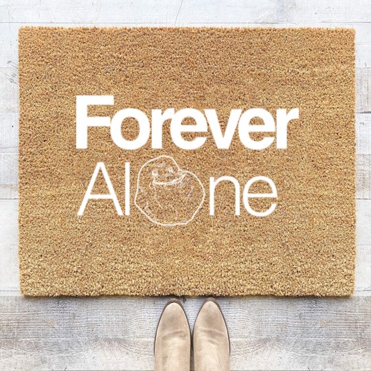 Discover Forever Alone White Coir Doormats
