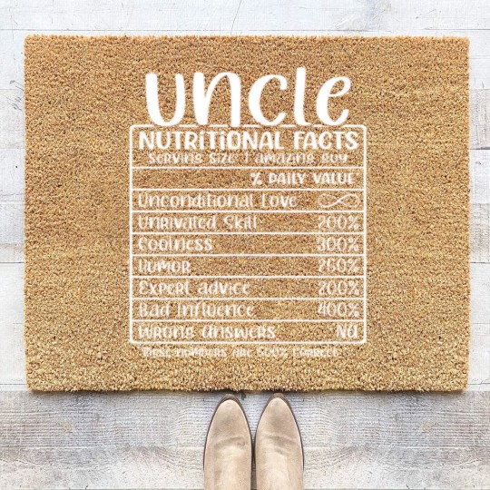 Discover Uncle, Nutritional Facts, Funny Uncle Gift Coir Doormats