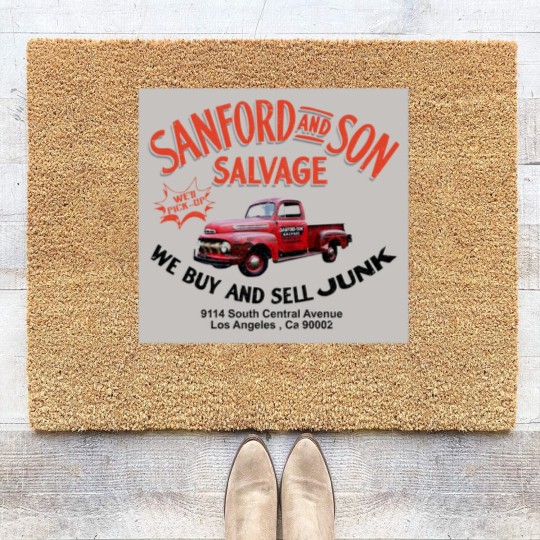 Discover Sanford and Son Salvage Worn Truck Coir Doormats