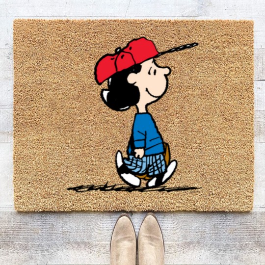 Discover Peanuts | Lucy Playing Baseball Coir Doormats