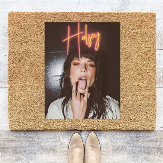 Discover Halsey Vintage Style Photoshoot Coir Doormats, Halsey Aesthetic Coir Doormats