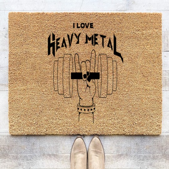 Discover I Love Heavy Metal Coir Doormats