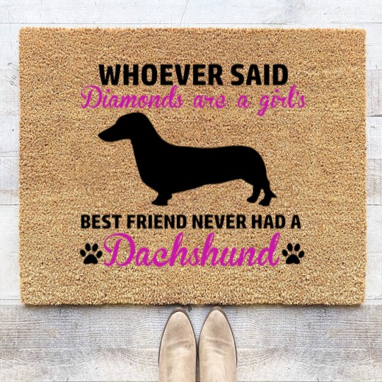 Discover dachsund diamond Coir Doormats