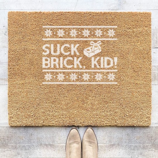 Discover Suck brick, kid! Coir Doormats