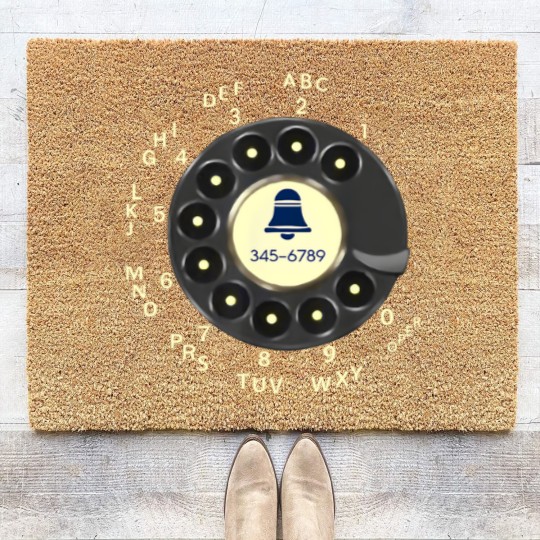 Discover Retro Rotary Dial Phone Old Phone Coir Doormats