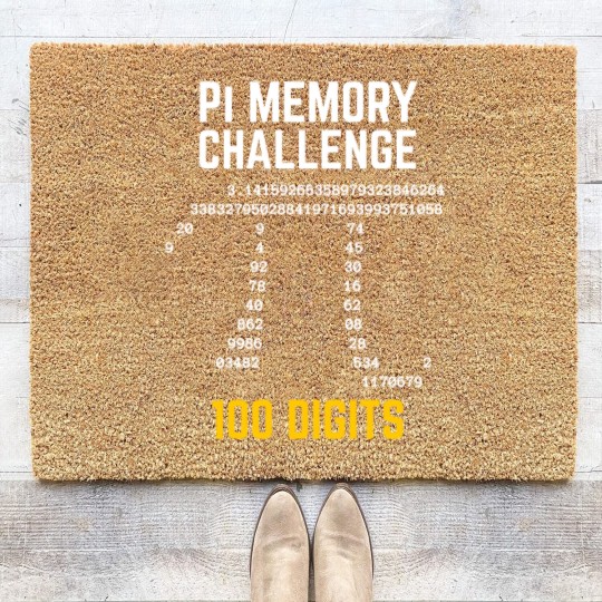 Discover 100 Digits of Pi Memory Challenge - Pi Day Coir Doormats