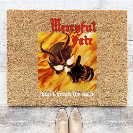 Discover Order mercyful fate don't break the oath'84 king diamand new yellow Coir Doormats Coir Doormats