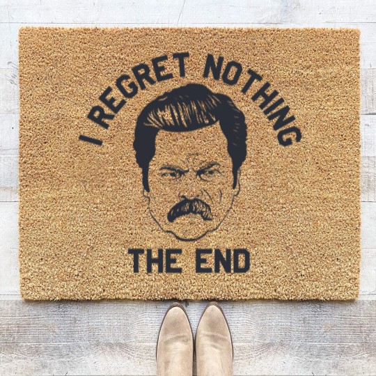 Discover Ron Swanson Parks and Rec I regret nothing - Parks And Rec - Coir Doormats