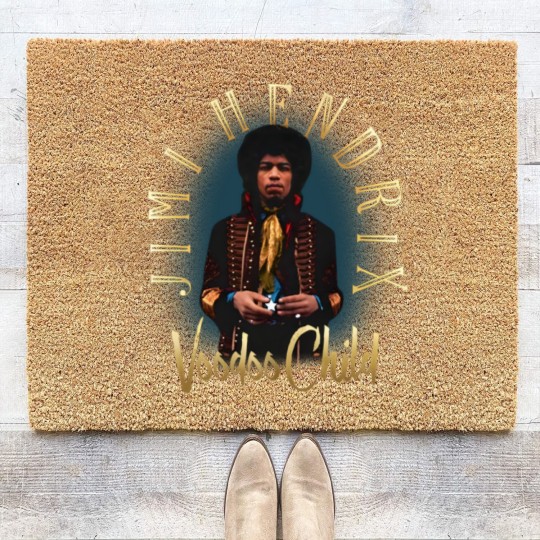 Discover Jimi Hendrix Gold Voodoo Child Coir Doormats