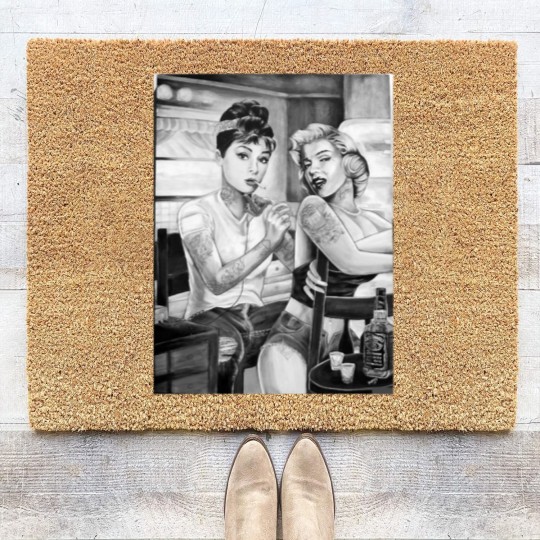Discover Marilyn Monroe and Audrey Hepburn vintage design Coir Doormats