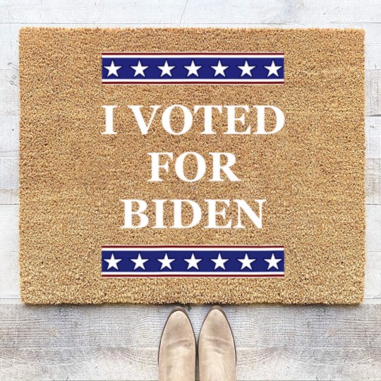 Discover i voted for biden pro joe biden democrats liberals gifts Coir Doormats