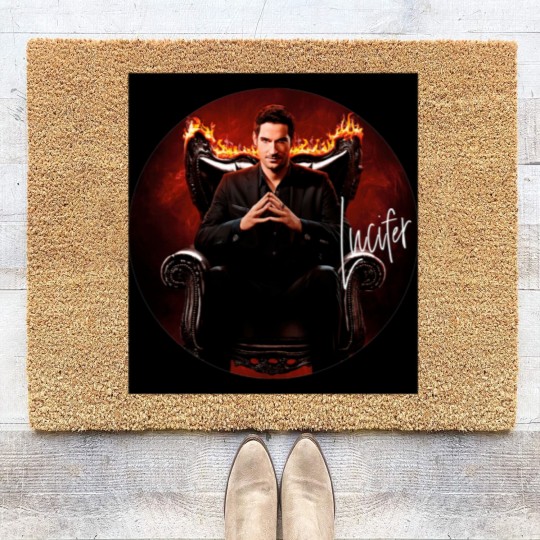 Discover Lucifer circle script photographic print Coir Doormats