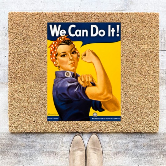 Discover We Can Do It! Rosie the Riveter Vintage WW2 Coir Doormats