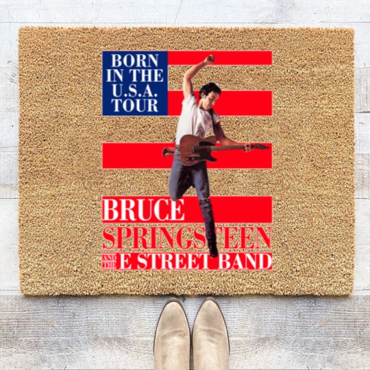 Discover Bruce Springsteen Born In Usa Tour Coir Doormats, Bruce Springsteen Usa Flag Coir Doormats