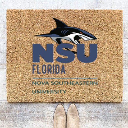 Discover Nova Southeastern University blue shark NSU Coir Doormats