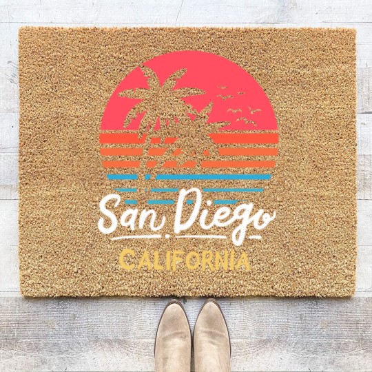 Discover San Diego California CA Vintage Coir Doormats