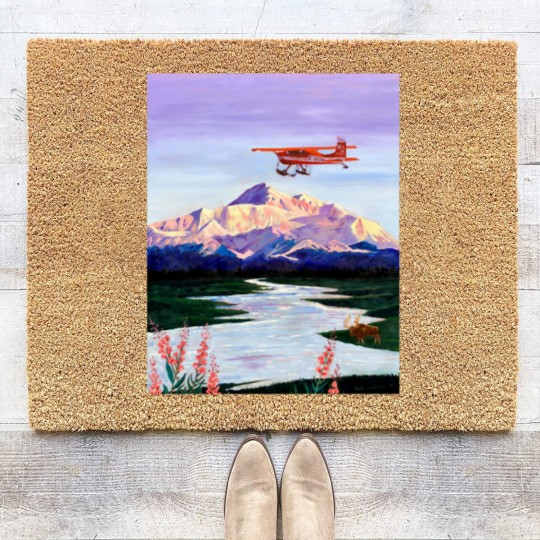 Discover Denali Mountain Painting, K2 Aviation, Living Room Painting, Alaska Mountain, Gift for Pilot, Scott Coir Doormats