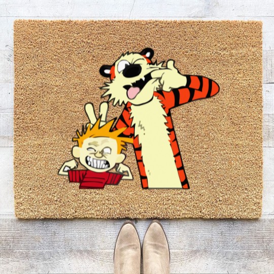 Discover calvin and hobbes, calvin and hobbes logo, calvin and hobbes merch, calvin and hobbes cartoon Coir Doormats