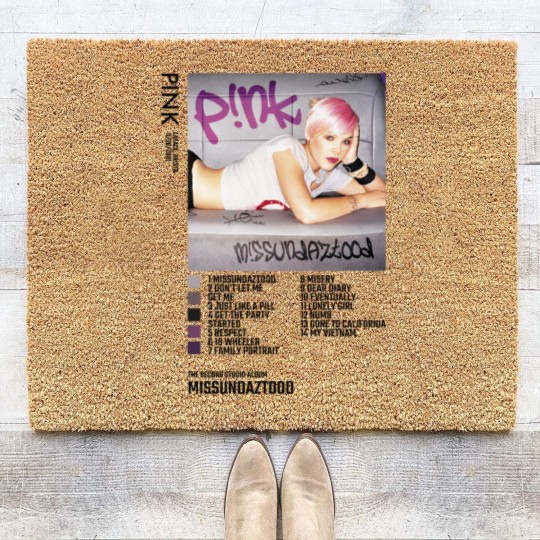 Discover Pink Missundaztood Album Coir Doormats