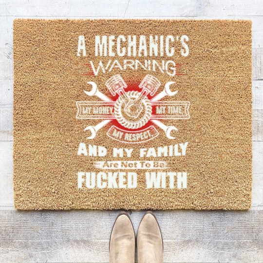Discover Mechanic's Warning Coir Doormats