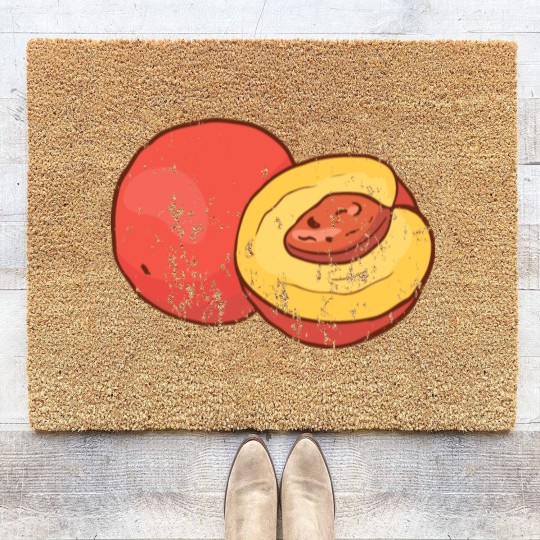 Discover Retro Vintage Grunge Style Nectarines Peaches Coir Doormats