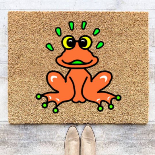 Discover Orange Frog Coir Doormats