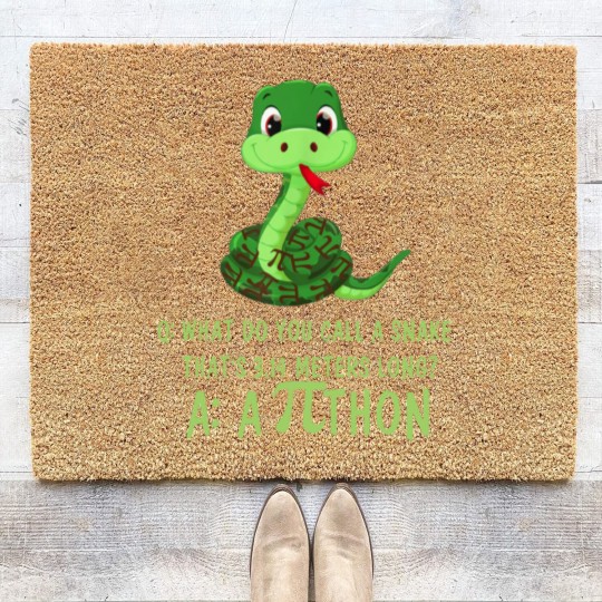 Discover Python Pithon Pi Symbol Happy Pi Day Coir Doormats Math