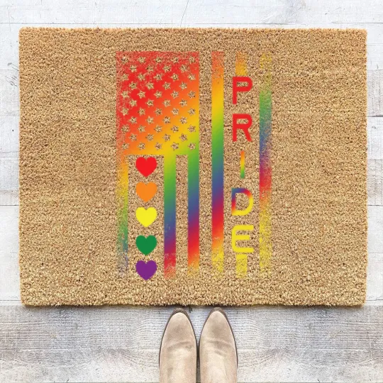 Discover Pride American Flag Coir Doormats