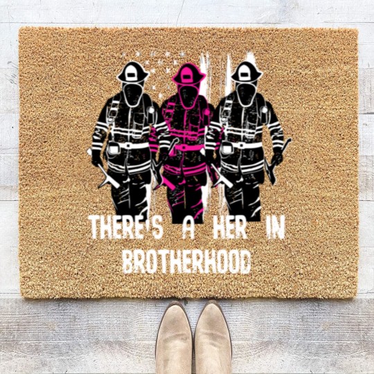 Discover Female Firefighter Women Brotherhood Coir Doormats