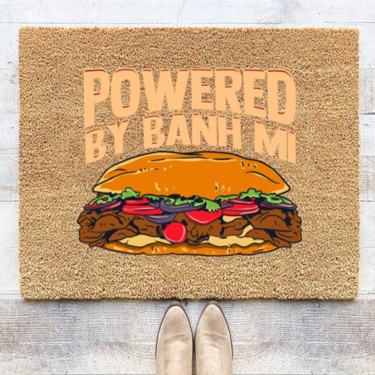Discover Powered By Banh Mi Funny Vietnamese Food Gift Coir Doormats