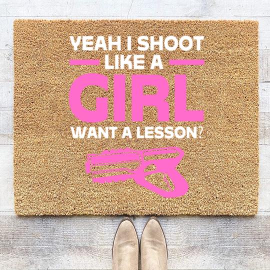 Discover Laser Tag Yeah I Shoot Like A Girl Want A Lesson Coir Doormats