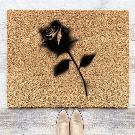 Discover Gothic Black Rose Coir Doormats