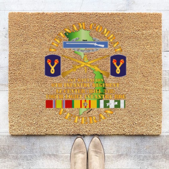 Discover 1st Bn 6th Inf LZ Center w 196th LIB Coir Doormats