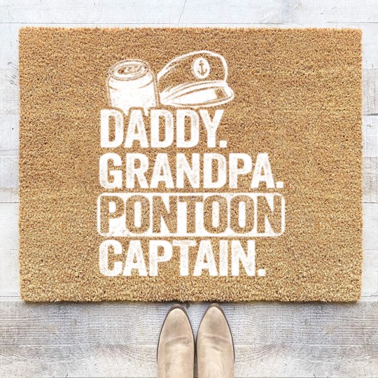 Discover Daddy Grandpa Pontoon Captain Funny Pontoon Coir Doormats
