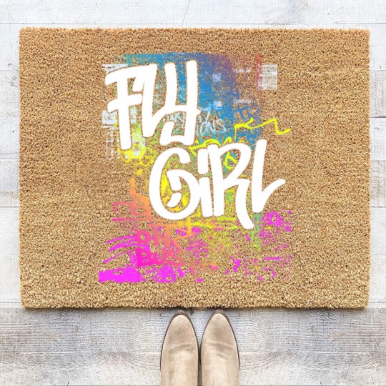 Discover Fly Girl 80s 90s Rap Old School Hip Hop Graffiti Coir Doormats