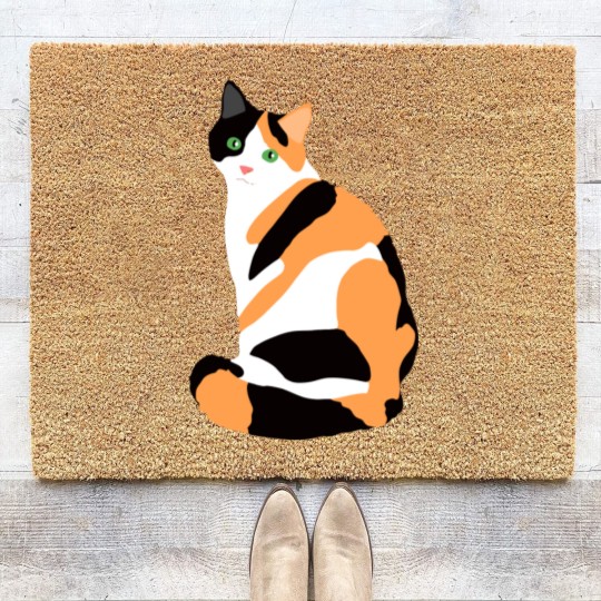 Discover Calico Cat Drawing Calico Lovers Calico Gift Coir Doormats