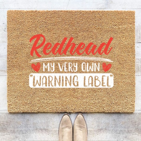 Discover Redhead My Very Own Warning Label Red Hair Irish Coir Doormats