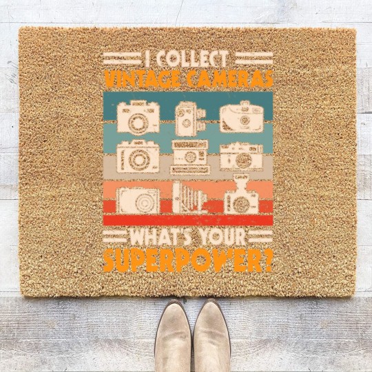 Discover Vintage Camera Collector Coir Doormats