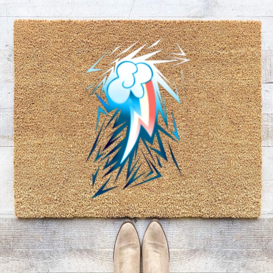 Discover Shards of Rainbow Dash's Cutiemark Coir Doormats