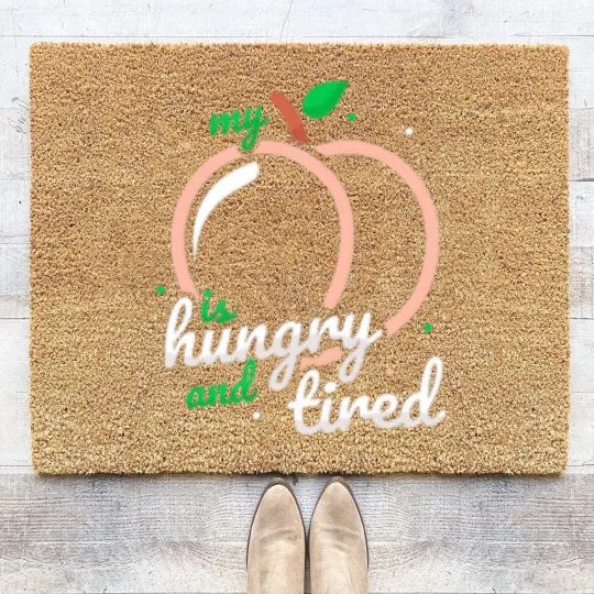 Discover Peach Fruit Print Just Apricot Peachy Hungry And T Coir Doormats