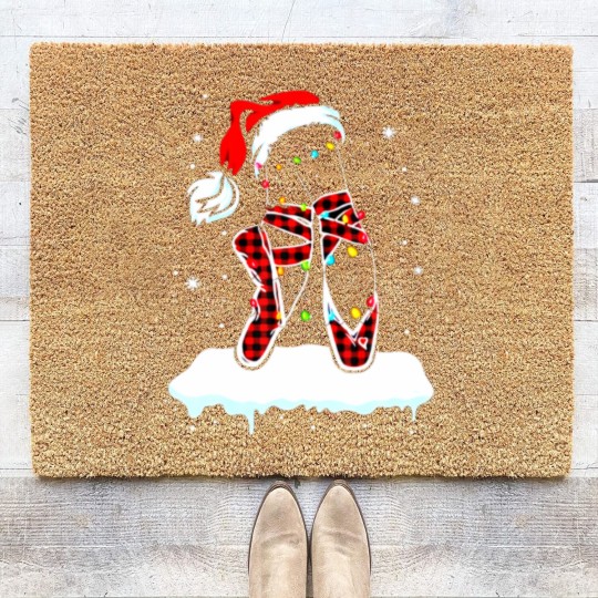 Discover Pink Ballet Shoes Christmas Lights Ballerina Pajam Coir Doormats