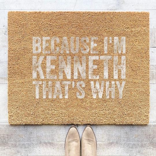Discover Funny Personalized Name Because I'm Kenneth That's Coir Doormats